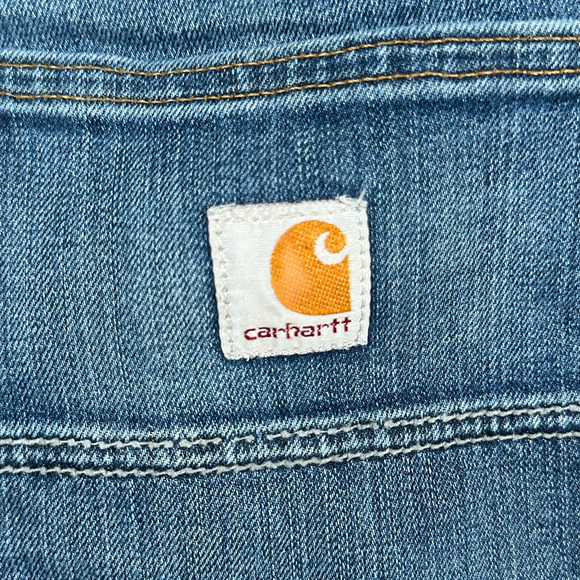 Carhartt Jeans Mens 36x33 Blue Rugged Flex Relaxed Straight Dark Wash 34x32 Tag - Picture 6 of 11